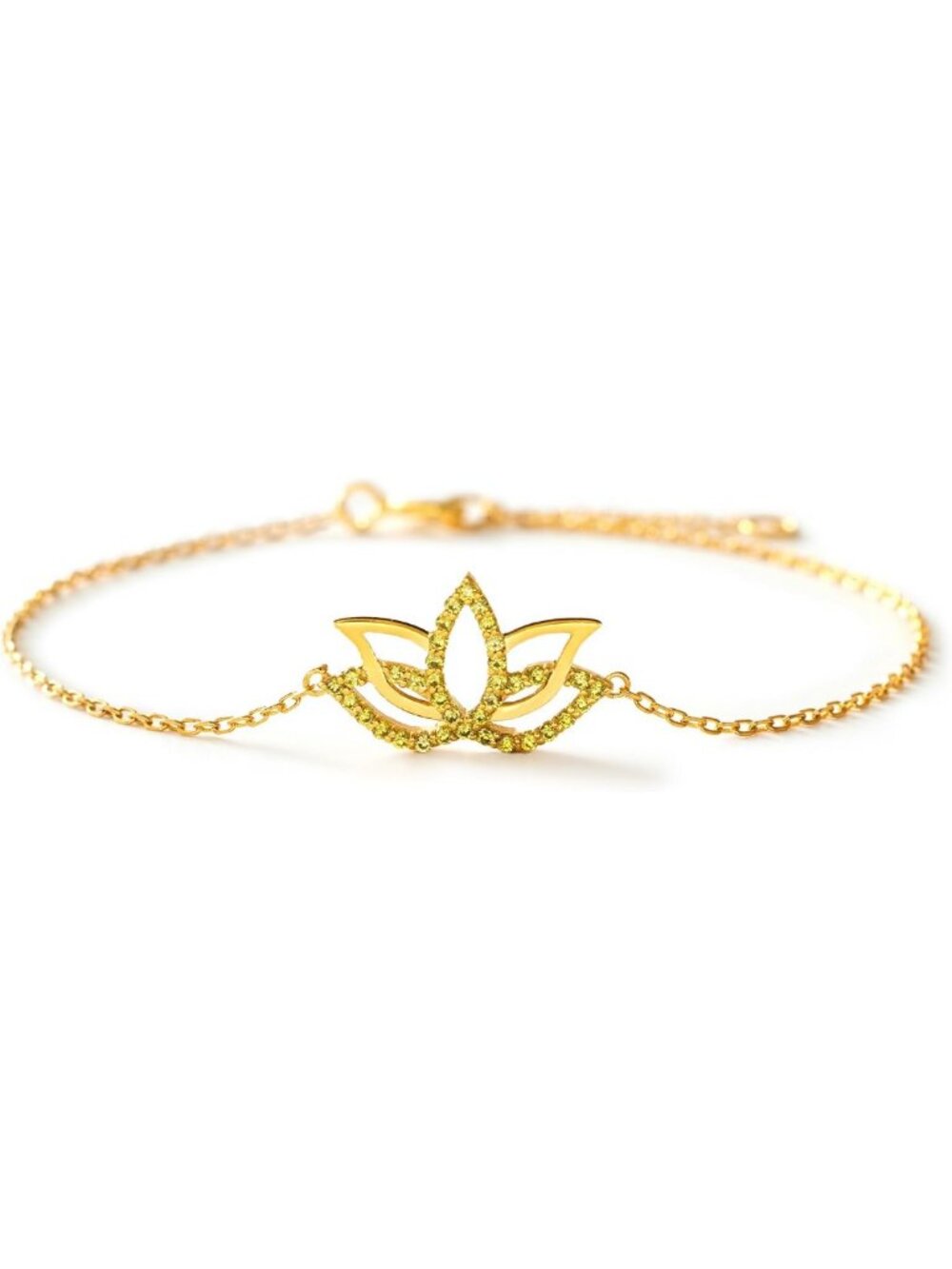Dainty 18K Gold Plated Lotus Flower Bracelet - Charm Jewelry for New Beginnings
